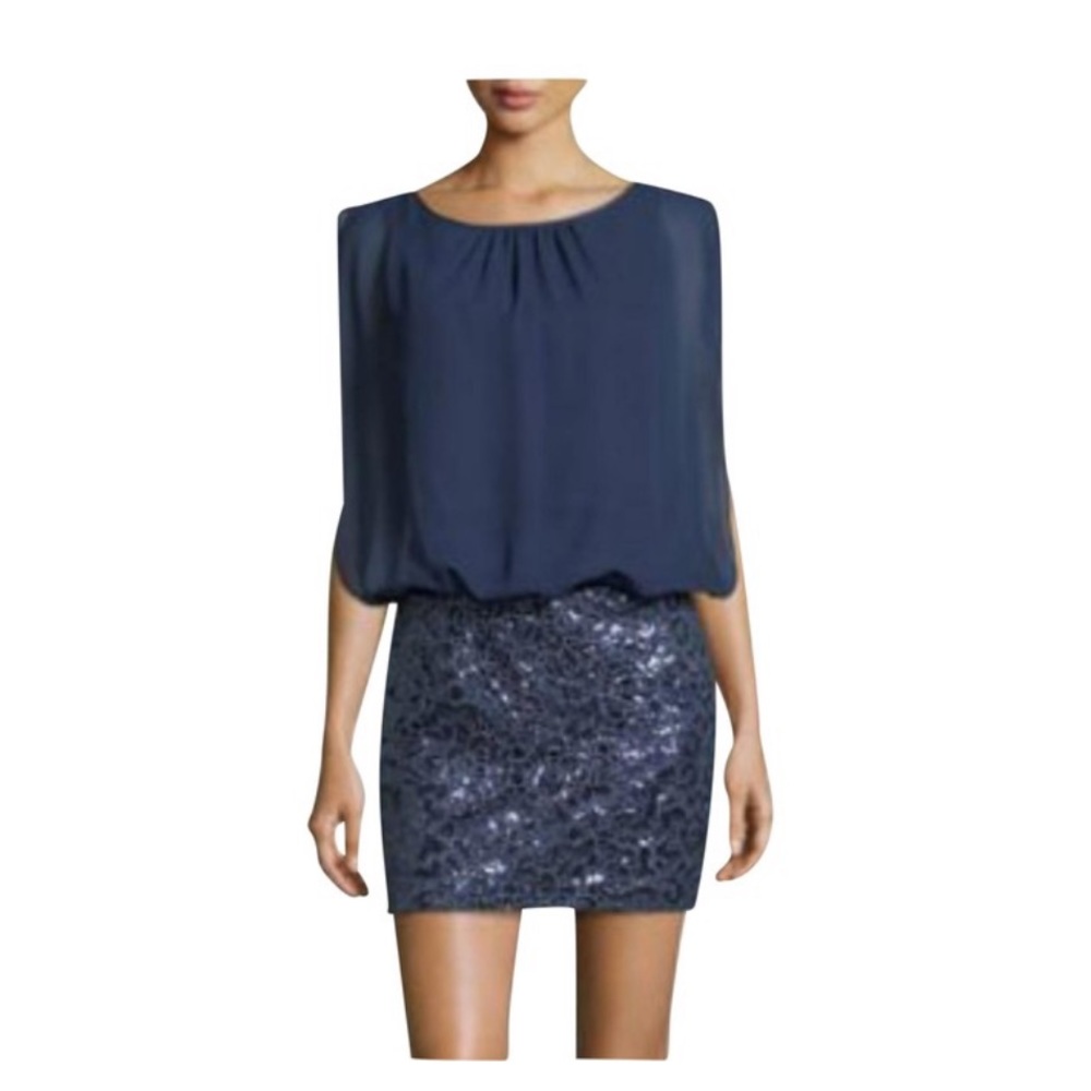 Aidan Mattox baby blouson cocktail dress